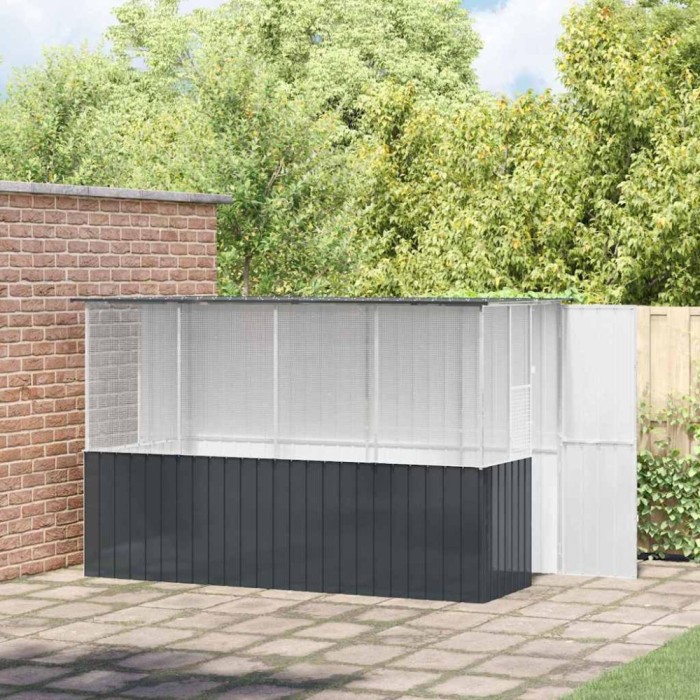 vidaXL Cușcă pentru păsări Antracit 154 x 307 x 200 cm Oțel galvanizat