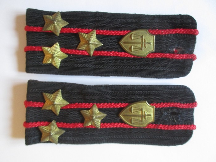 Pereche de epoleti Colonel Justiție Militară R.S.R.