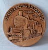 Caile ferate maghiare - tren - locomotiva medalie aniversara ( 10.5 cm diametru)