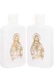 Set de 2 sticle de apă sfințită pentru botez 100 ml cu cruce, sticle din plastic pentru umplere