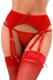 Portjartier si Bikini, Plasa Transparenta, Rosu, XXL/XXXL