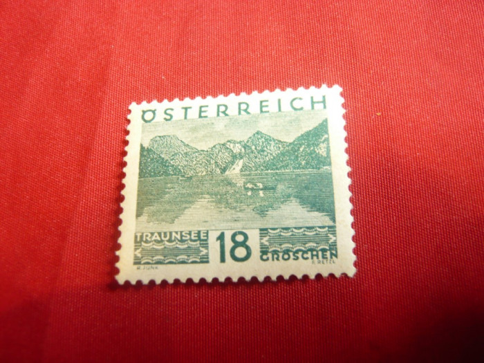 Timbru Austria 1929 -Peisaje-18 gr.verde ,1 val.cu sarniera