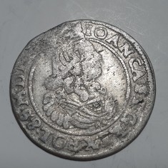 Polonia - Lituania 6 groschen 1660/Cracovia R-1 argint Jan ll Casimir Vasa