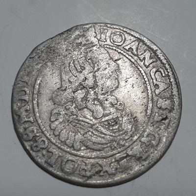 Polonia - Lituania 6 groschen 1660/Cracovia R-1 argint Jan ll Casimir Vasa foto