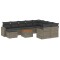 Set canapele de gradina cu perne, 11 piese, gri, poliratan