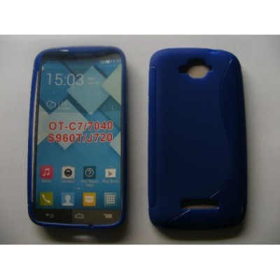 Husa Silicon S-Line Alcatel C7 One Touch Pop 7041 Albastru foto