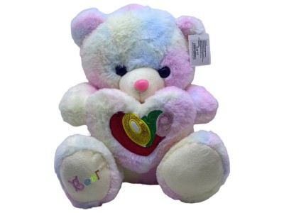 Jucarie de plus ursulet roz cu luminite led foto