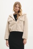 Answear Lab geaca femei, culoarea bej, de tranzitie, oversize
