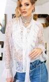 Camasa Alba Cu Broderie, Paola, Alb
