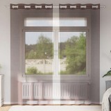 vidaXL Perdele Voile cu Oeli 2 buc Maro 140x225 cm