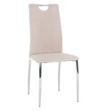 Cumpara ieftin Scaun catifea bej crom Oliva 42x52x97 cm