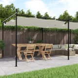 Pergola Gradina Retractabila vidaXL Crem 589x292x230 cm, Protectie UV, Cadru Otel/Aluminiu, Pavilion Exterior Multifunctional