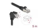 Cablu de retea RJ45 Cat.6 SFTP drept/unghi cu suruburi 5m Negru, Delock 80920