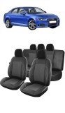 Cumpara ieftin Set huse scaune piele si textil AUDI A4 2017-2019 Premium (Bancheta fractionata ), Umbrella