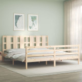 Cumpara ieftin Cadru de pat cu tăblie Super King Size, lemn masiv