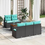 Cumpara ieftin Set de canapele pentru gradina 6 buc. Negru poliratan