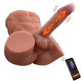 Masturbator Gretel cu Penis si Anus, Control prin Aplicatie Mobila, 7 Moduri, USB Magnetic, Natural, 6.5 kg