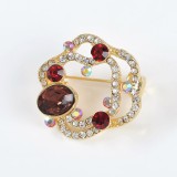 Brosa martisor aurie cu pietre multicolore