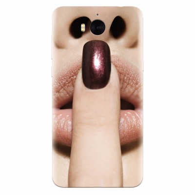 Husa silicon pentru Huawei Y6 2017, Finger Purple Nailpolish Girl Lips foto
