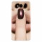 Husa silicon pentru Huawei Y6 2017, Finger Purple Nailpolish Girl Lips