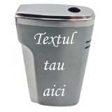 Bricheta Metalica Personalizata cu Textul Tau, Gaz, Antivant, Cutie, Gri
