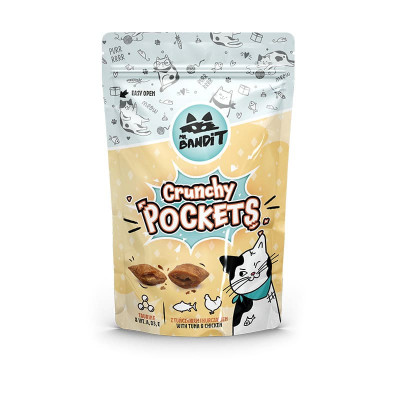 Recompense pentru pisici Mr. Bandit CAT Crunchy Pockets, ton si pui, 40 g AnimaPet MegaFood foto