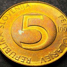 Moneda 5 TOLARI / TOLARJEV - SLOVENIA, anul 1994 *cod 2050 B = A.UNC