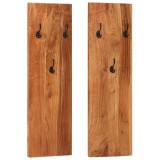 Cumpara ieftin Cuier de haine de perete 2 buc. 36x3x110 cm, lemn masiv acacia