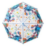 Umbrelă de ploaie pentru copii, transparentă, cu design Stitch, bleu, 64 cm, CMCLASS
