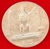 (A897) MONEDA DIN ARGINT ITALIA - 5 LIRE 1929, VITTORIO EMANUELE III, VARIANTA CU 2 ROZETE, MAI RARA, Europa
