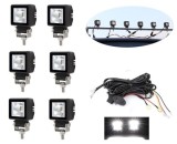 6 x LED Lumini de lucru DRL Hallo Lampe 12V 24V pentru Camion tractor Suv 4x4 Flood Beam Alb