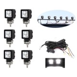 6 x LED Lumini de lucru DRL Hallo Lampe 12V 24V pentru Camion tractor Suv 4x4 Flood Beam Alb