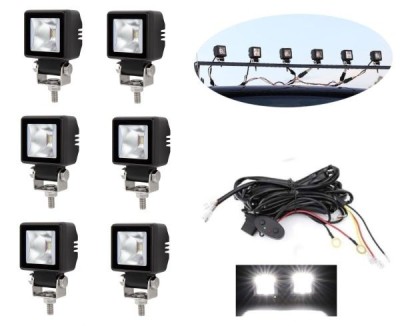 6 x LED Lumini de lucru DRL Hallo Lampe 12V 24V pentru Camion tractor Suv 4x4 Flood Beam Alb foto