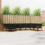 vidaXL Set de canapele de exterior cu pernă 24 pcs Natural și Negru 3369747