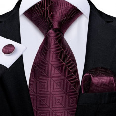 Set cravata + batista + butoni - matase - model 534