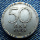 1q - 50 Ore 1950 Suedia / argint / ultimul an de batere
