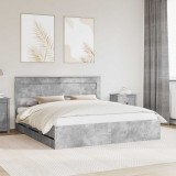 vidaXL Cadru de pat Gri din beton 180 x 200 cm Lemn Ingineresc 3409830