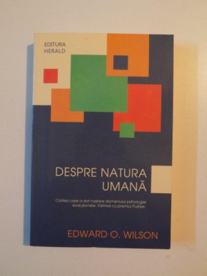 Despre natura umana Edward O. Wilson foto