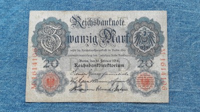 20 Mark 1914 Germania / serie 1614106 foto