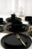 Keramika Set de vesela - Mat Black Stackable - 20 bucăți - 4 - Ceramic