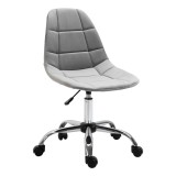 Vinsetto Scaun Ergonomic Rotativ cu Bază cu 5 Roți, &Icirc;nălțime Ajustabilă, Comfortabil, Gri, Dimensiuni 59x59x81-91cm | Aosom Romania