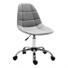 Vinsetto Scaun Rotativ Ergonomic cu Bază cu 5 Roți Înălțime Ajustabilă Gri 59x59x81-91cm | Aosom Romania