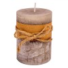 Lum&acirc;nare Parafina, Sfoară Decorativă, Gri-Maro, Diametru 6.8 cm, &Icirc;nălțime 9.5 cm, Timp Ardere 35 Ore, Oem
