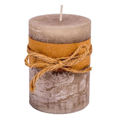 Lum&amp;acirc;nare Parafina, Sfoară Decorativă, Gri-Maro, Diametru 6.8 cm, &amp;Icirc;nălțime 9.5 cm, Timp Ardere 35 Ore foto