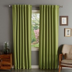 Draperie din catifea cu rejansa transparenta cu ate pentru galerie, Madison, 150x250 cm, densitate 700 g/ml, Moss green, 1 buc