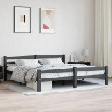 VidaXL Cadru de pat, gri &icirc;nchis, 180x200 cm, lemn masiv de pin