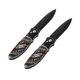 Set de doua cutite automate, DEPOX&reg;, maner decorativ, 24 cm, multicolor