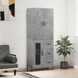 vidaXL Dulap &icirc;nalt, gri beton, 69,5x34x180, lemn compozit