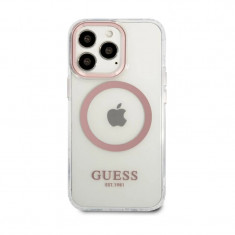 Husa Cover Guess Transparent MagSafe pentru iPhone 13 Pro Max Pink foto