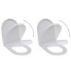VidaXL Capace WC cu &icirc;nchidere silențioasă, 2 buc., alb, plastic